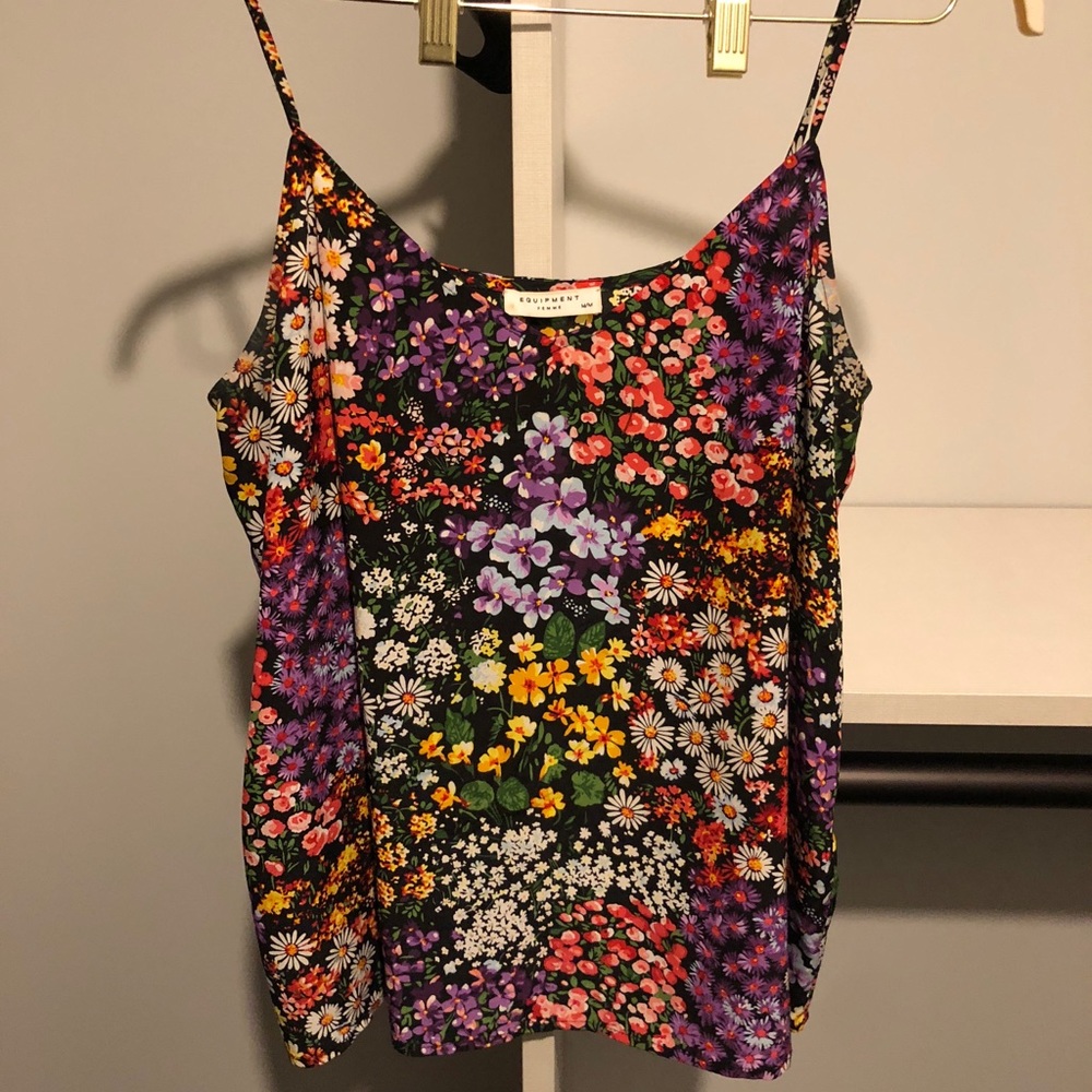 Equipment Rainbow Floral Silk Cami